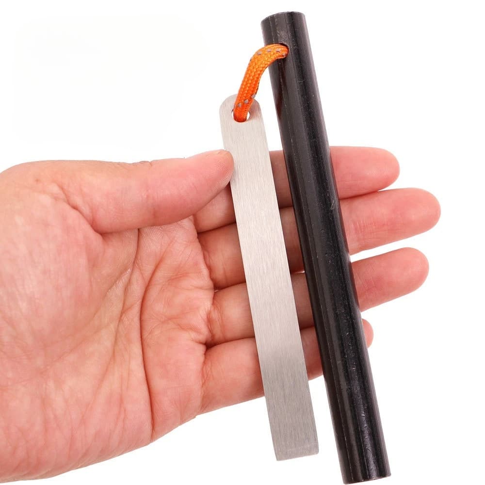 Outdoor Magnesium Rod Fire Starter with Scraper, Windproof Lighter Ignition Essential Survival Gear for Travel,Camping Emergency
