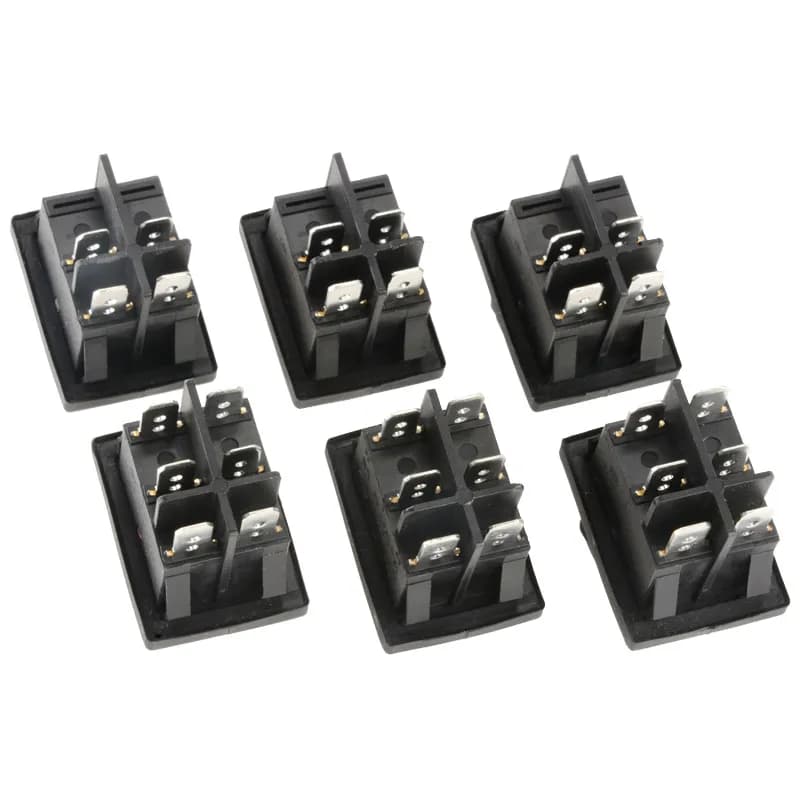 مفتاح روكر مقاوم للماء مع إضاءة 4 دبابيس 6 دبابيس تشغيل/إيقاف مفتاح عازل 220V إضاءة حمراء وسوداء 16A زر سيارة وقارب مع إضاءة LED - 4