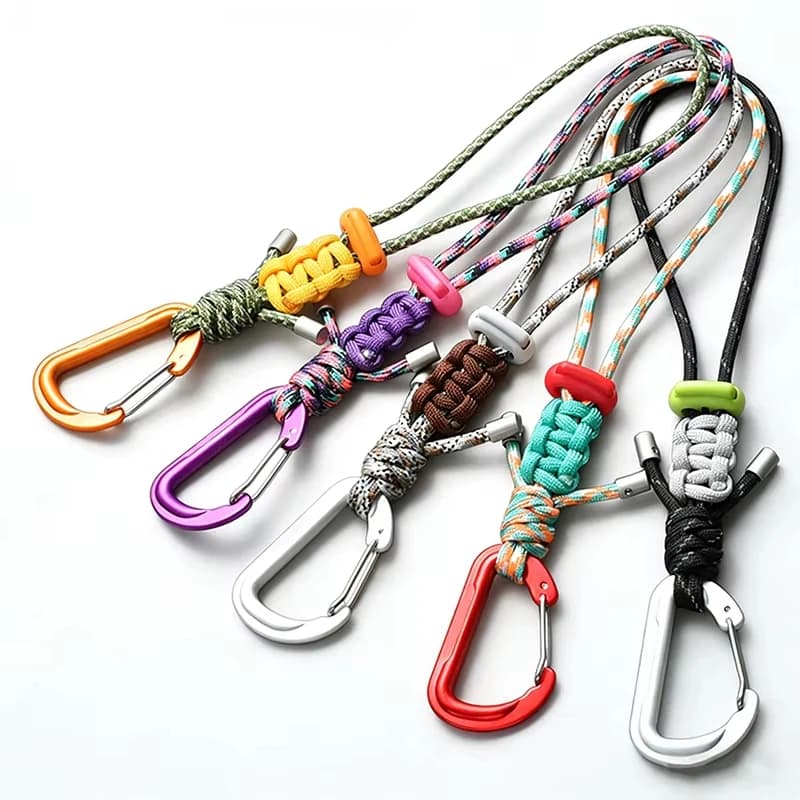 Quick-Release Paracord Water Bottle Hang Buckle Carabiner Portable EDC Clip Multifunctional Hook for Outdoor Hiking Backpack - 2