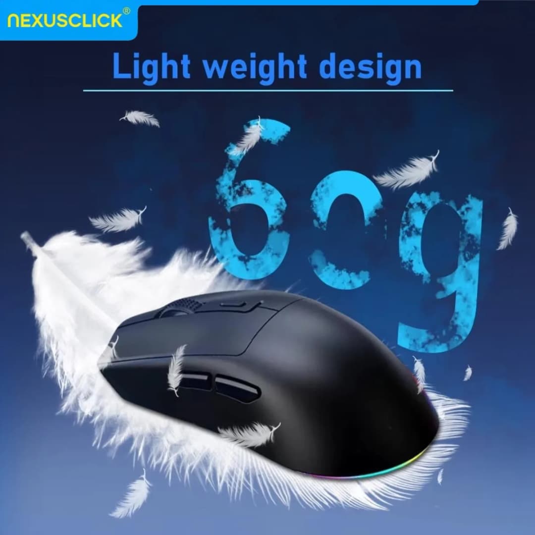 NexusClick Dual Mode Wireless Gaming Mouse,Lightweight RGB Backlit Magnetic Charging Dock DPI Adjustable Ergonomic for Laptop PC - 4
