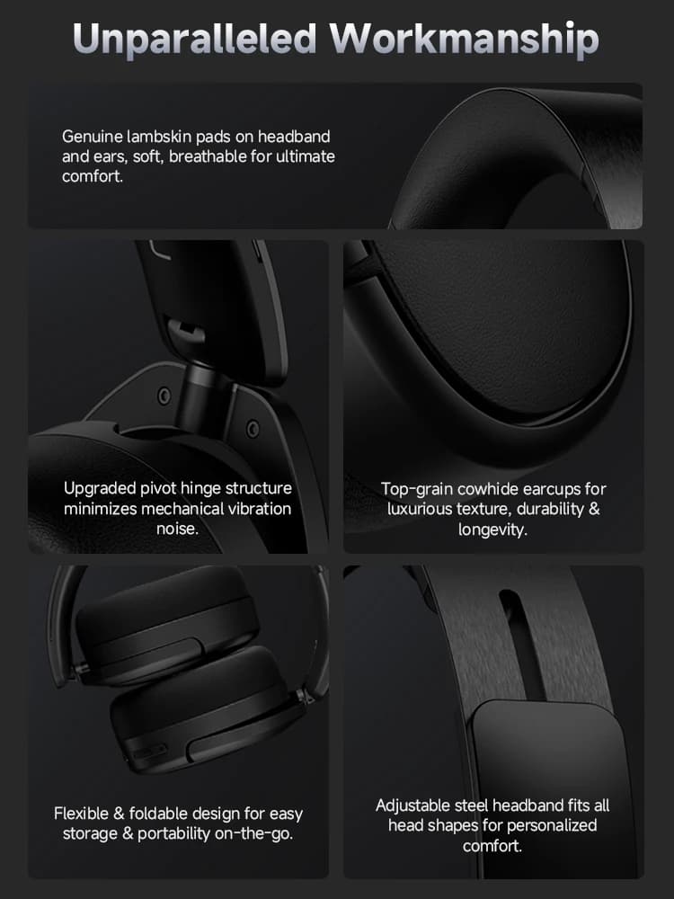 سماعات رأس إديفاير ساكس سبيريت S5 لاسلكية مغناطيسية مسطحة بلوتوث 5.4 هاي-ريز صوت 80 ساعة تشغيل وسادات جلد الخراف - 6