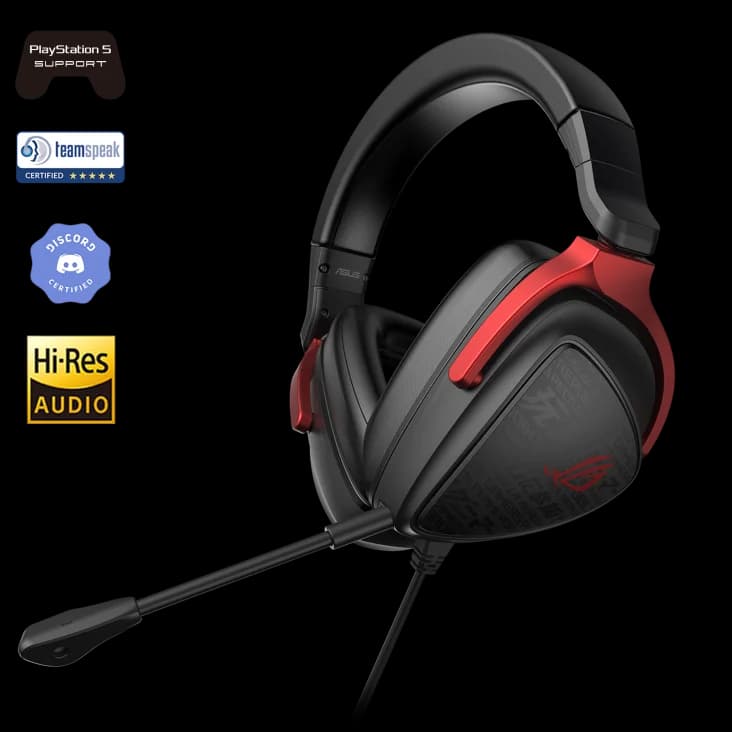 سماعة رأس للألعاب ROG Delta S Core خفيفة الوزن بمقاس 3.5 ملم و50 ملم مع مشغلات ASUS Essence وصوت محيطي افتراضي 7.1