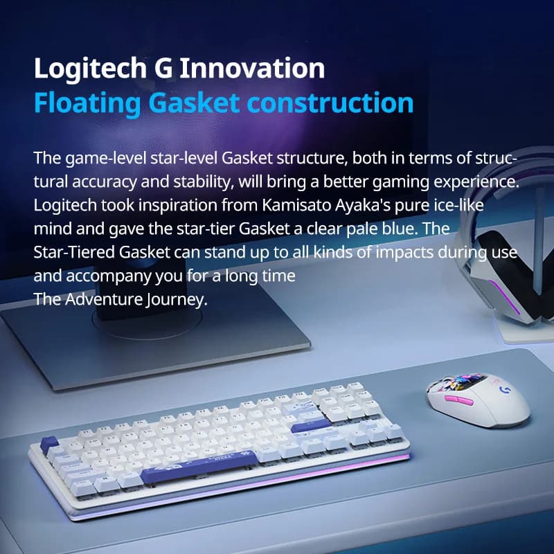 لوحة مفاتيح لاسلكية Logitech G517 LightSpeed TKL، هيكل Gasket، إضاءة محيطة RGB، تدعم G HUB - 3