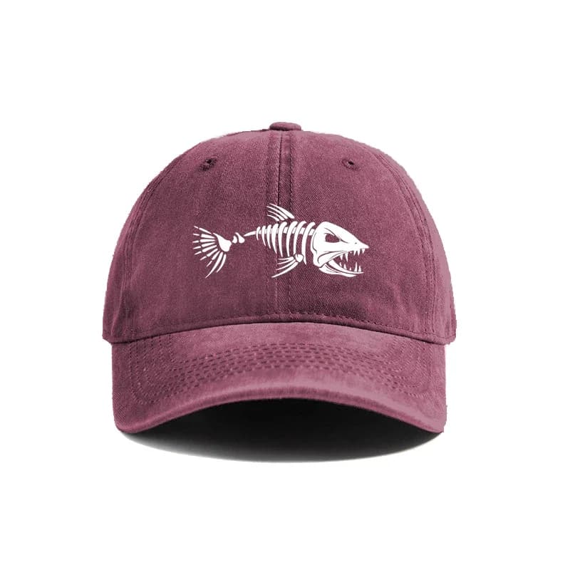 Fishbone Baseball Cap Summer Distressed Dad Hats Men Outdoor Fishing Skeleton Fish Bone Caps MZ-496 - 4