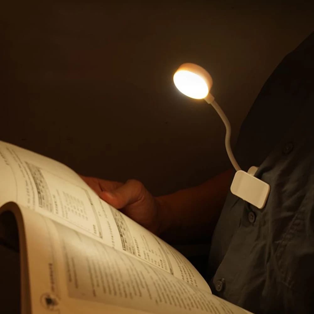 مصباح قراءة محمول مع مشبك، يعمل بالبطارية، 3 ألوان، حماية للعين، قابل لتعتيم بلا مراحل، مصباح مكتب صغير - 2