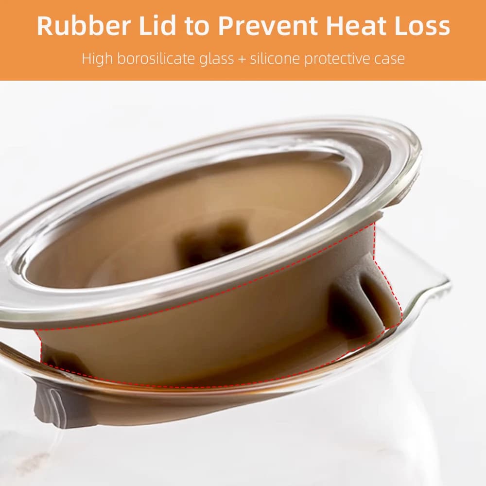 إبريق قهوة زجاجي 600 مل، إبريق قهوة خادم قهوة قياسي شفاف لصانع قهوة التنقيط - 5