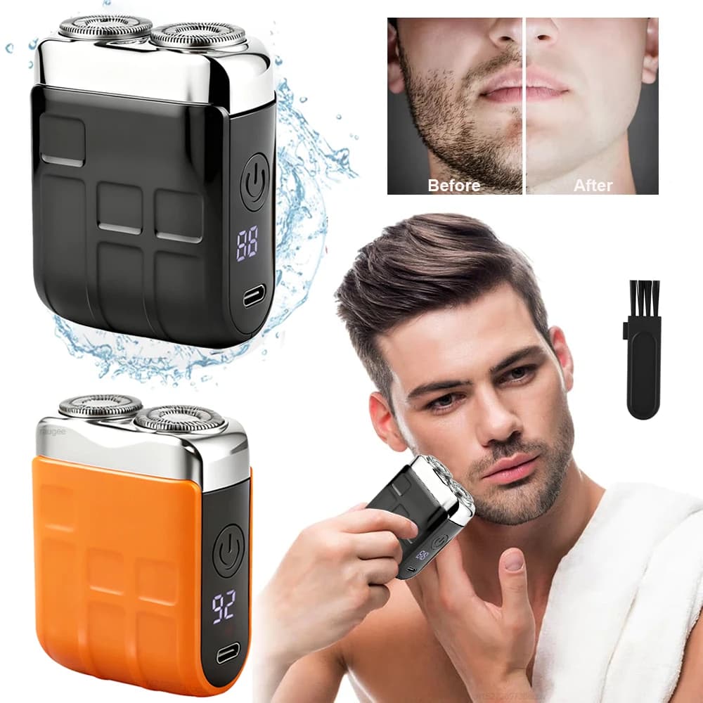 Electric Shaver for Men Mini Electric Razor Beard Trimmer USB Rechargeable Men's Shaving Machine Dual Blade Men Electric Razor