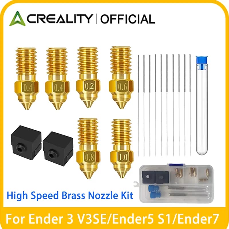 Creality Ender 3 V3 SE Nozzle Kit High-Temperature Resistance Extruder Nozzles with Silicone Cover for Ender 5 S1/Ender 7
