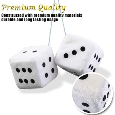2Pcs Plush Dices Car Hanging Pendant Decor Dice Velvet Dice Model Decoration Rearview Mirrors Styling Car Accessories Interior - 5