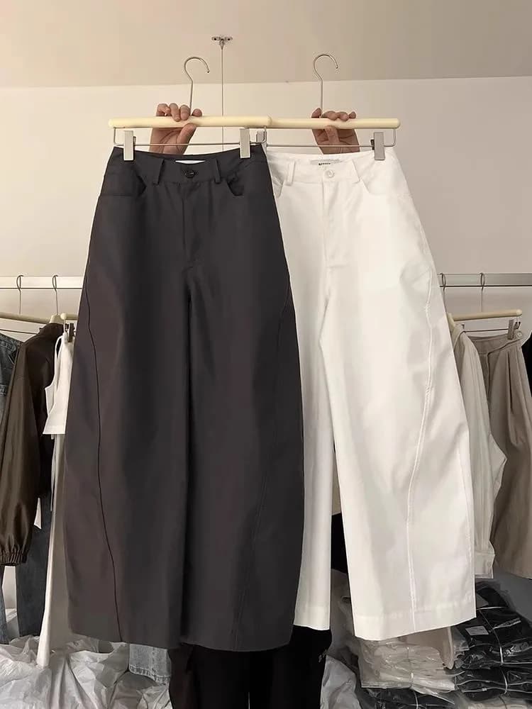 Korean Style Casual Pants Women's Spring Autumn Summer High Waist Wide Leg Pants Cover Hip Hide Flaws Slimming Versatile Trou...