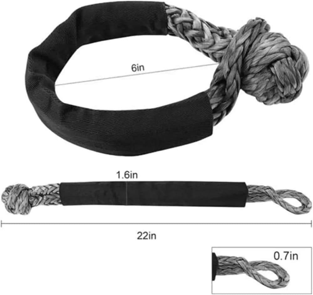 مجموعة استرداد قيود حبل صناعي ناعم من Treeligo 2 قطعة 3/4" x 22" لـ ATV شاحنة الطرق الوعرة يخت زراعة صناعي 45000 رطل - 6