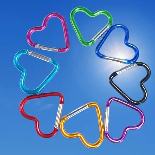 على شكل قلب حلقة تسلق من الألومنيوم المفاتيح كليب أدوات في الهواء الطلق زجاجة ماء كيرينغ هوك تسلق التخييم طقم السفر هوك ملحق - 3