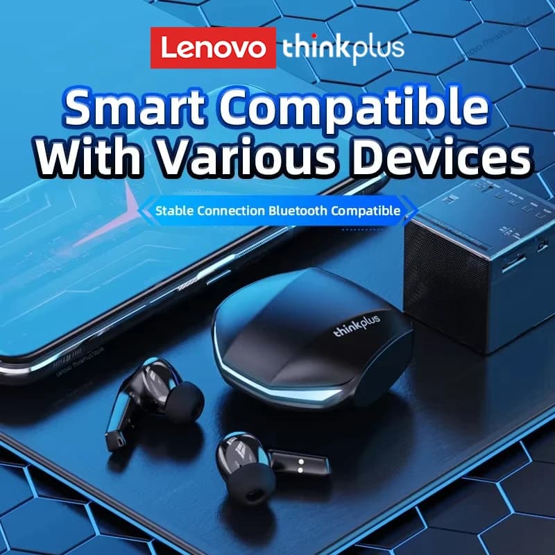 سماعات أذن لينوفو GM2 Pro بلوتوث 5.3 مع ميكروفون، ستيريو 9D Pro 6، وضع مزدوج، سماعات رأس لاسلكية للموسيقى والألعاب - 3