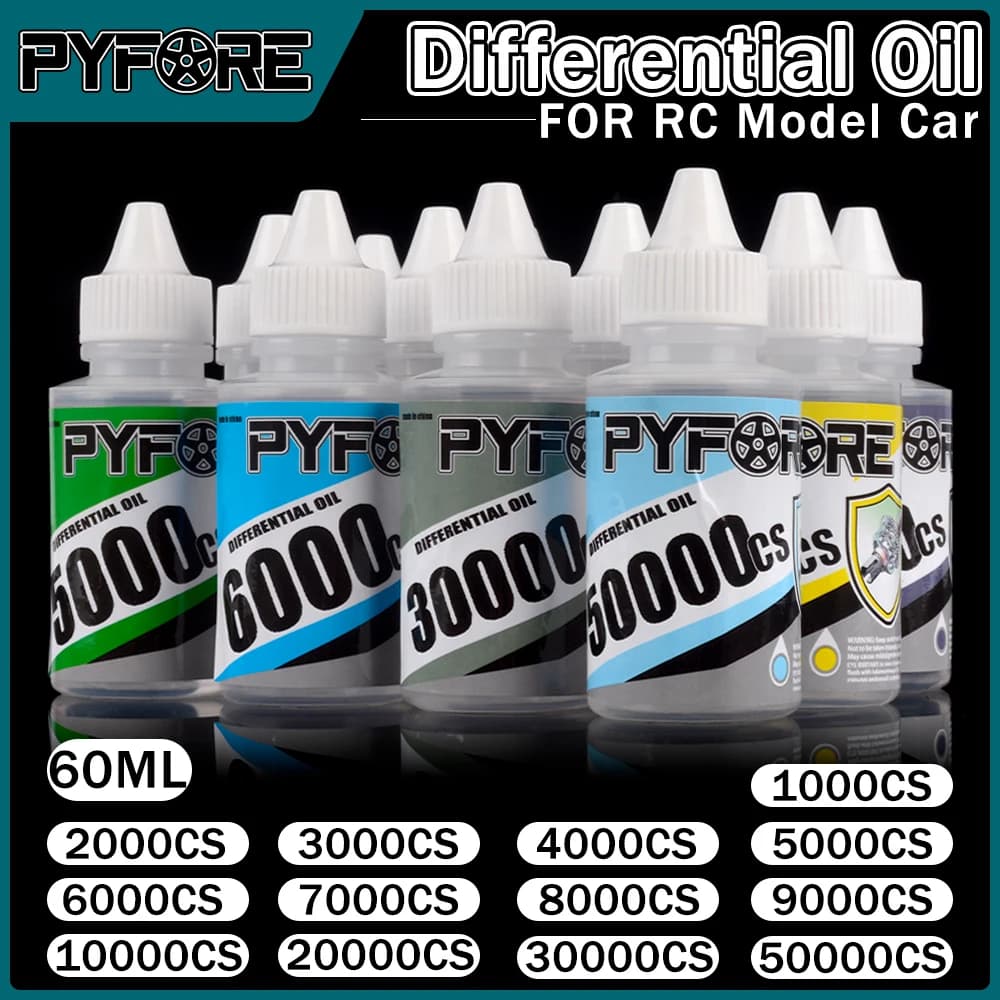 زيت تفاضلي PYFORE 60 مل 1000CS 2000CS 3000CS 5000CS 6000CS 8000CS 9000CS 10000CS لسيارات التحكم عن بعد موديل كرولر باجي شاحنة