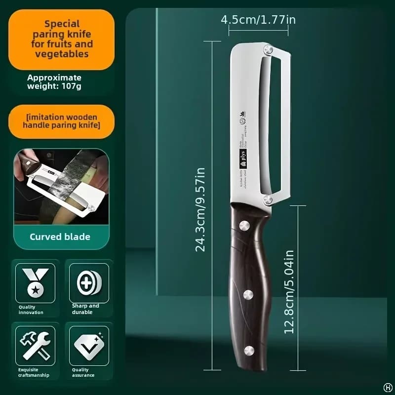 Stainless Steel Peeler With Wooden Handle Multi Functional For Fruits Vegetables Professional Kitchen Tool Ergonomic - 3