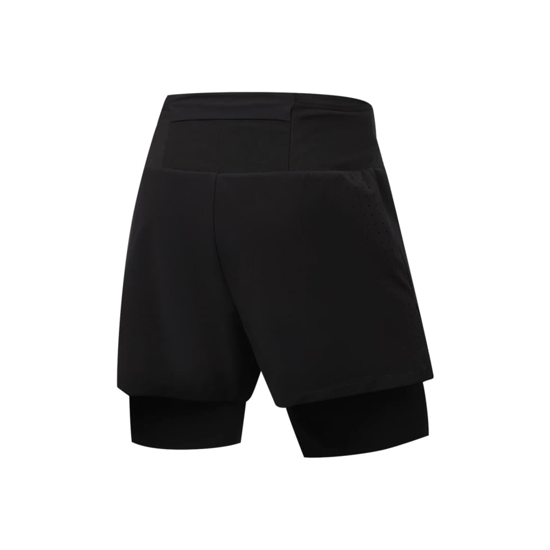 Li-Ning Men's Running 2 IN 1 Shorts LN DRY 88%Polyester 12%Elastane Sun Protection Adjustable Waist LiNing Sport Bottoms AKSW303 - 2