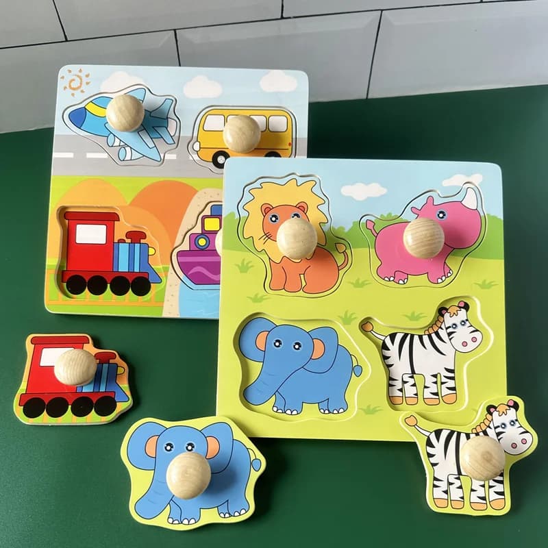 Baby Montessori Puzzles Wooden Toys for Children 1 2 3 Years Educational Learning Kids Games Child Birthday Gifts - 2