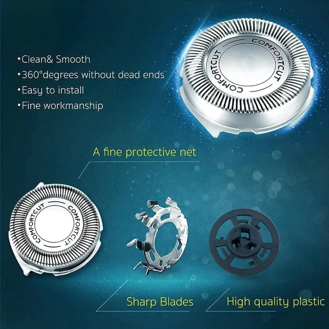 SH30 Replacement Heads for Philips Norelco Series 3000, 2000, 1000 Shavers and S738 Click and Style, ComfortCut Shaving Heads - 6