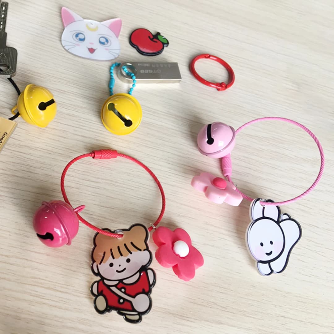 2/10pcs 50cm Colorful Stainless Steel Wire Keychain Cable Loop Screw Lock Rope Key Holder Keyring Key Chain Rings Outdoor Tools - 6