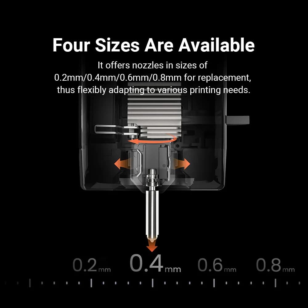 Anycubic Kobra X/Kobra 4 Bimetal Hotend Nozzle Kit 0.2 0.4 0.6 0.8mm Heating Assembly with Silicone Wiper 3D Printer Accessories - 3