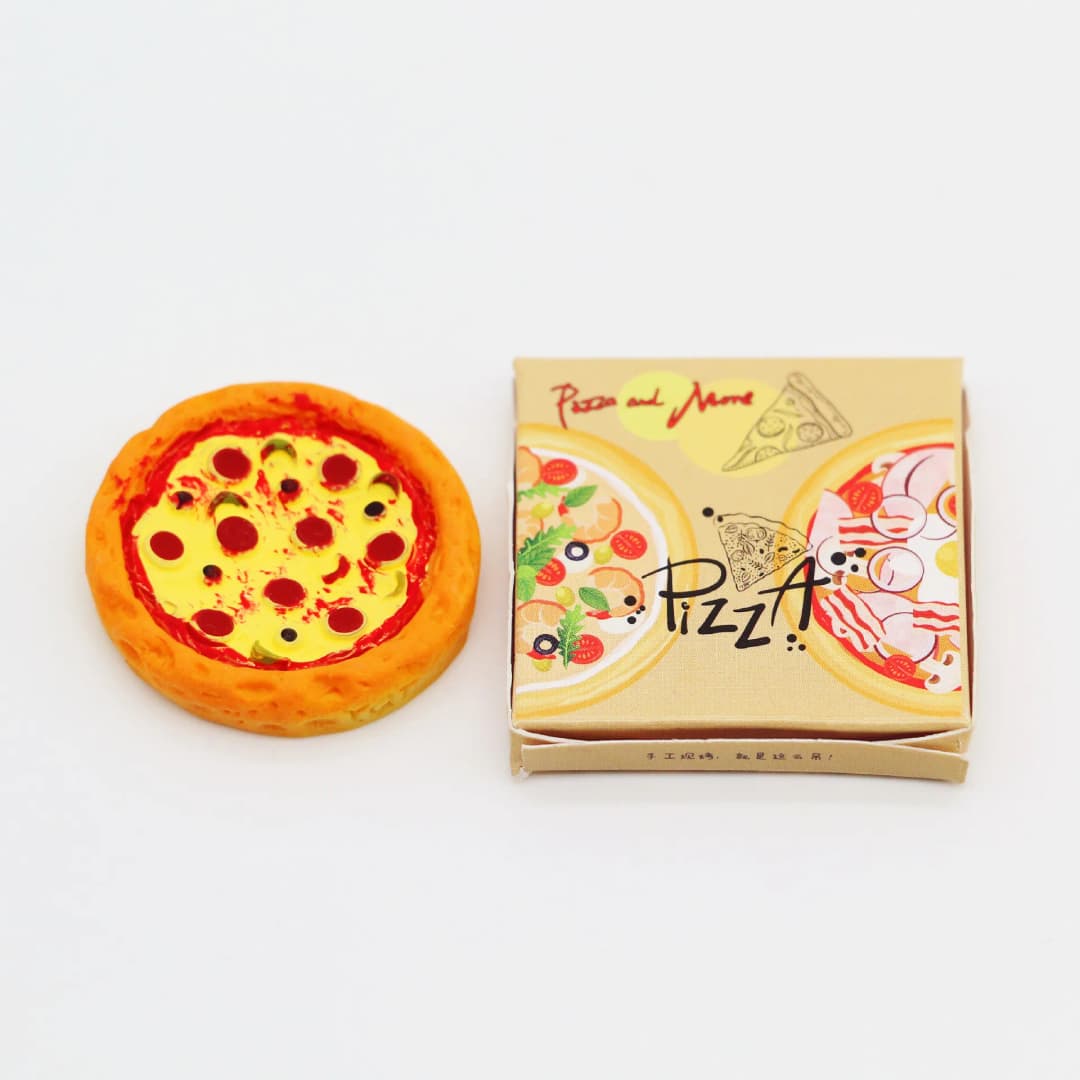 1Set 1:12 Miniature Pizza with Packing Box Model Kitchen Food Decor Toy Doll House Accessories Kids Pretend Play Toys - 5