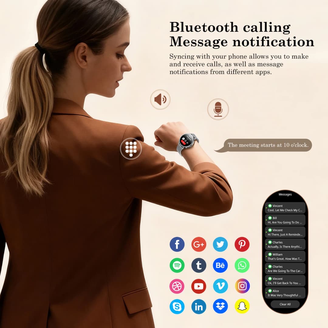 Blackview X30 Lady's Smart Watch 1.26" TFT HD Screen Bluetooth Connection Calling Support Health Management,100+ Sport Modes - 3