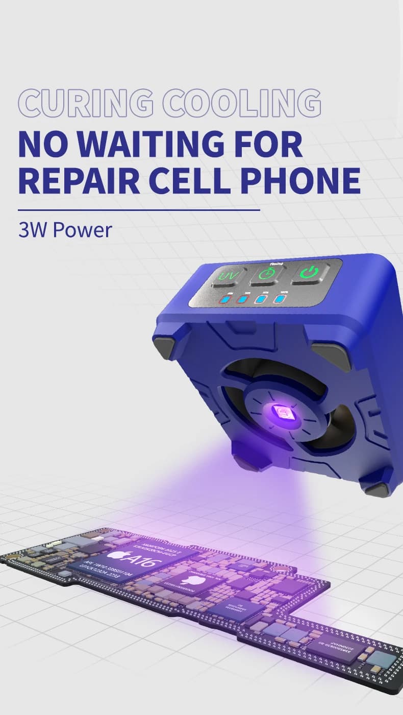 MECHANIC CUV-3 UV Curing Lamp and Cooling Fan Heat Dissipation for Mobile Phone Tablet Motherboard Green Oil Curing Repair Tools - 5