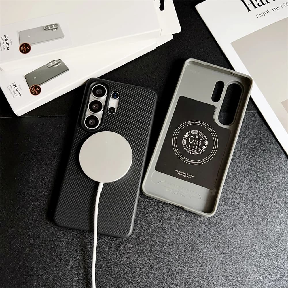 Spigen TPU Magnetic Case For Samusng Galaxy S26 S25 Ultra S26 Plus S25 For Magsafe Wireless Charging Shockproof Matte Soft Cover - 4