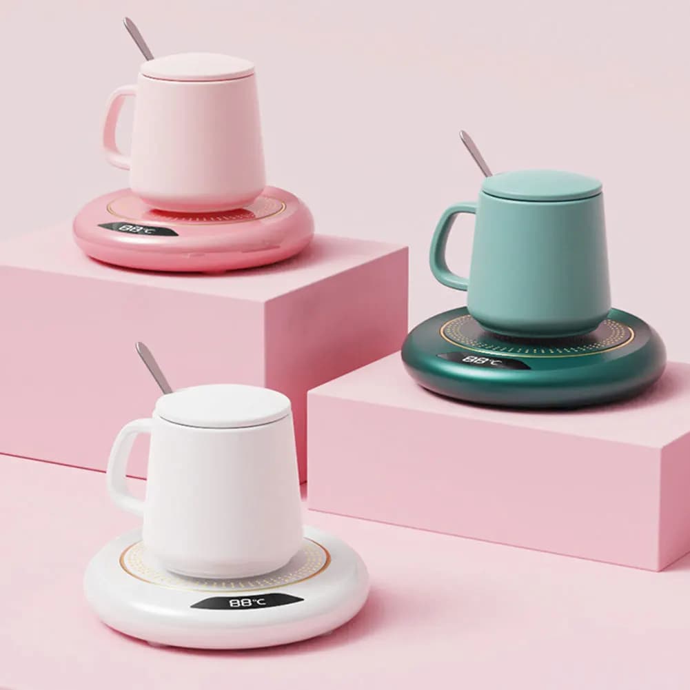 جهاز تسخين أكواب القهوة الجديد عبر USB، قاعدة تسخين مع 3 إعدادات حرارة لوحة تسخين ثيرموستات، وسادة تسخين الشاي بالحليب والماء - 2