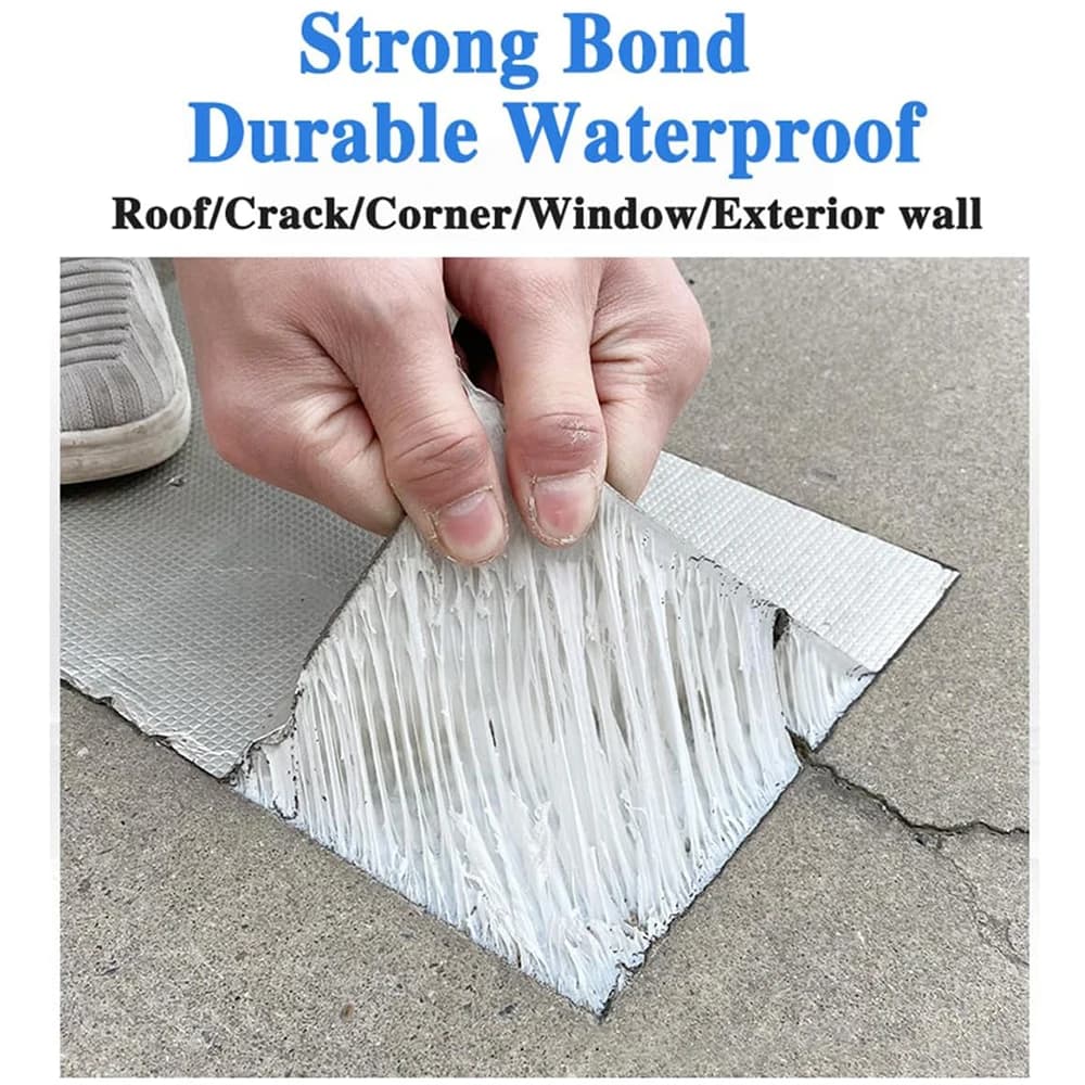 شريط مقاوم للماء عالي مقاومة الحرارة من رقائق الألومنيوم شريط بيوتيل لإصلاح شقوق الجدران وحمامات السباحة والسقف وقنوات التهوية شريط ذاتي اللصق - 2