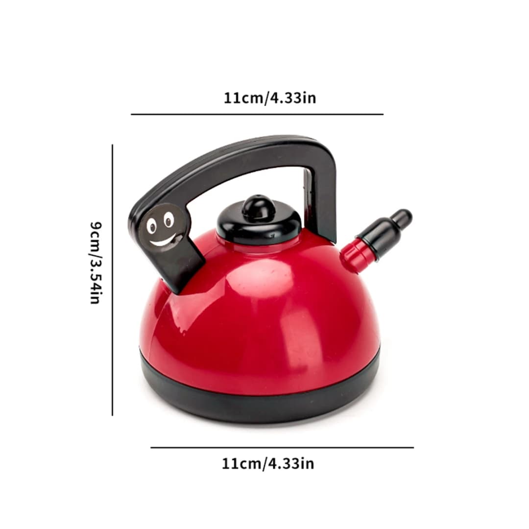 Children's simulation high-detail red cooking kitchen utensils, home school use chef pretend play set suitable for 3 4 5 6 years - 5