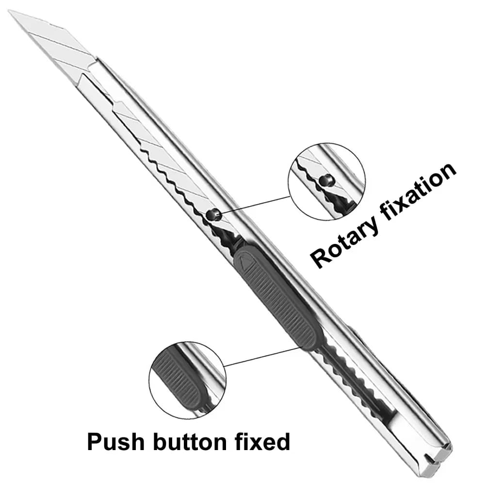 1/5/10Pcs Utility Knife Stainless Steel Paper Cut Box Cutter Tools Kit Non-Slip Blades Unboxing Knife Handicraft Carving Tools - 3