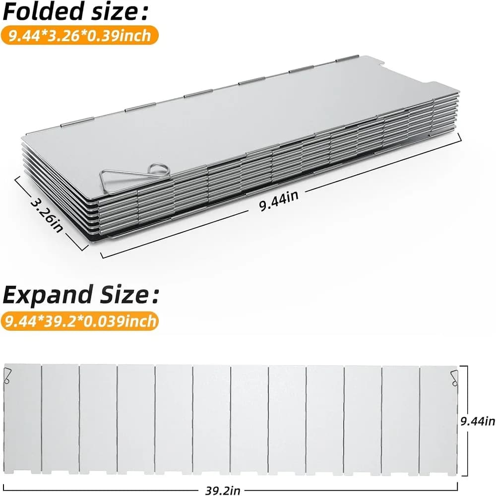 8/10/12/14/16 لوحات واقي موقد من الألومنيوم مع حقيبة تخزين لمواقد التخييم التي تعمل بالبيوتان - 3