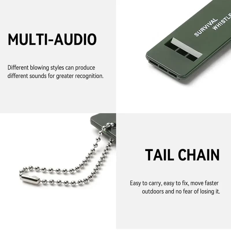 قطعة واحدة صفارة نجاة عالية الديسيبل محمولة متعددة الأصوات إكسسوارات تخييم وتسلق في حالات الطوارئ أدوات تكتيكية خارجية - 4