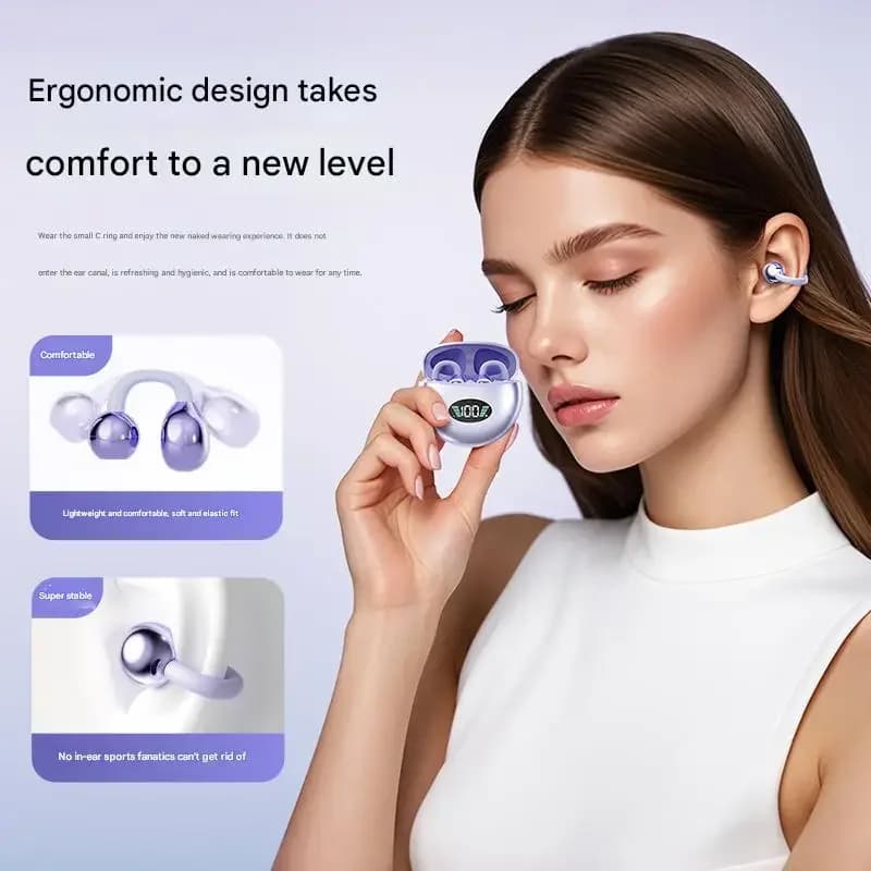 سماعة سوني الأصلية اللاسلكية المفتوحة Q88 مع مشبك أذن وتقنية ENC وبلوتوث 5.4 ومكالمات عالية الدقة وتحكم باللمس متوافقة مع أندرويد وآي أو إس - 2