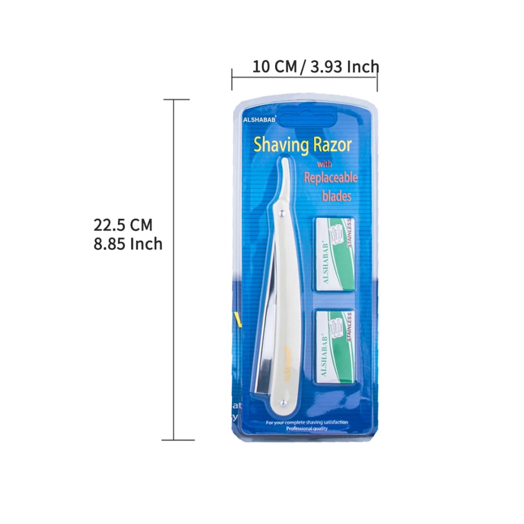 مجموعة شفرات حلاقة مستقيمة احترافية للرجال، شفرة حلاقة مزدوجة الحافة مع شفرتين، ألوان أسود وأبيض، شفرة حلاقة من الفولاذ المقاوم للصدأ - 6