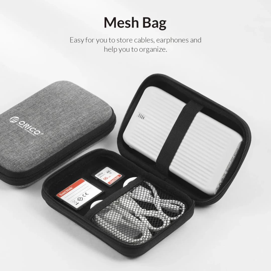 ORICO 2.5 Inch HDD Box Bag  Portable Hard Drive Bag for External Portable HDD Hdd Box Case Storage Protection Black/Red/Grey - 6