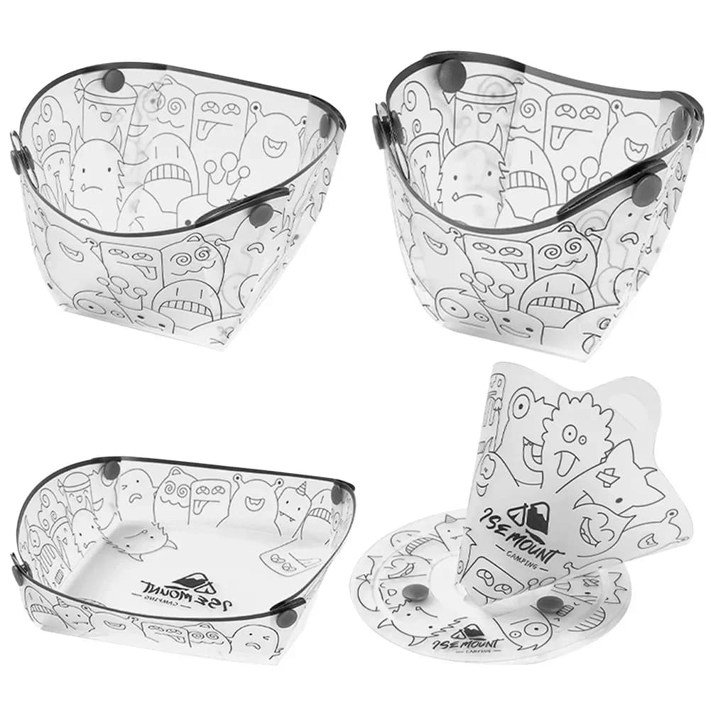 PP أواني الطعام القابلة للطي المحمولة مخيم طقم أطباق وعاء/كوب/لوحة/القهوة بالتنقيط تصفية قابلة للطي للتخييم التنزه السفر