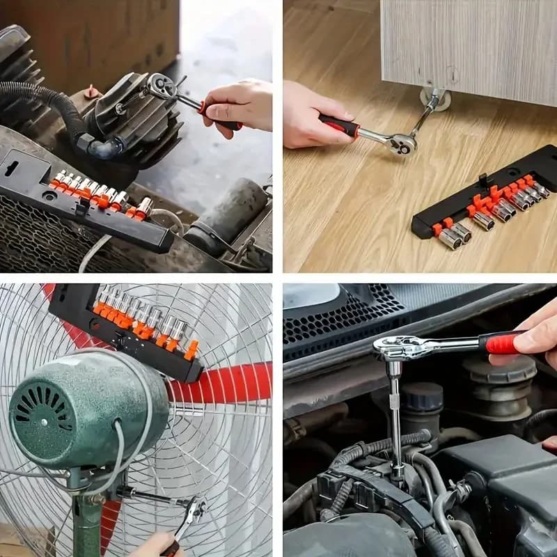 New Upgrade Wrench Socket Set Hardware Car Boat Motorcycle Bicycle Repairing Tool Short Socket Ratchet Auto Repair Tools Hand - 4