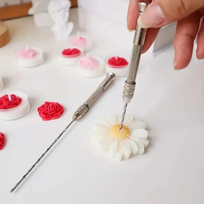 A set of candle Making Punching tools, with 2 drill bits of different lengths for candle DIY punching and Art Projects - 3