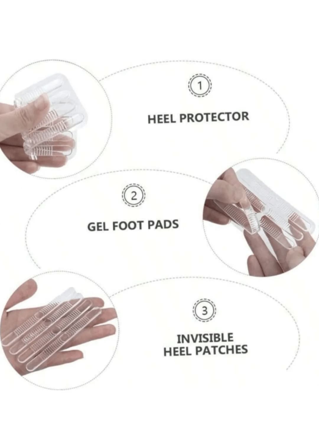 4Pcs Silicone Heel Stickers Heel Grips for Women Men Anti Slip Heel Cushions Non-Slip Inserts Pads Foot Heel Care Protector - 5