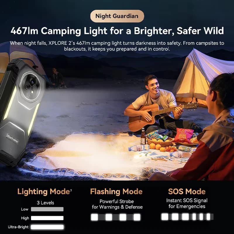 2025 Blackview XPLORE 2 Rugged Phone 6.73” 3.2K AMOLED Display Telephone Portabl 12GB+1TB 20000mAh Smartphone 5G Android 15 NFC - 6