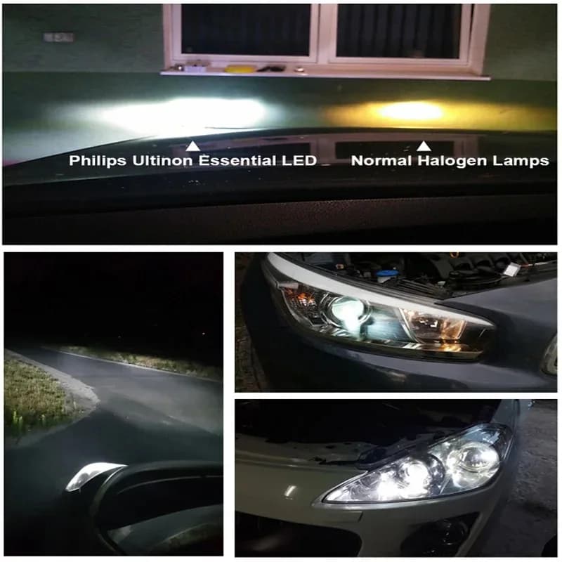 Philips Ultinon Essential LED Light H4 H7 HB3 HB4 H8 H11 H16 6000K White Lamp LED HIR2 9012 9005 9006 Auto Headlight,1Pair - 4