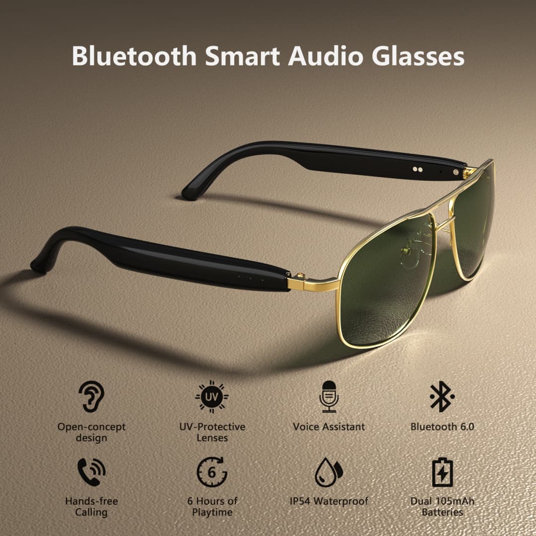 Blackview 2026 New Smart Glasses D1 PRO Bluetooth 6.0 Bluetooth Call Voice,Music Player Sunglasses For Man/Women - 6