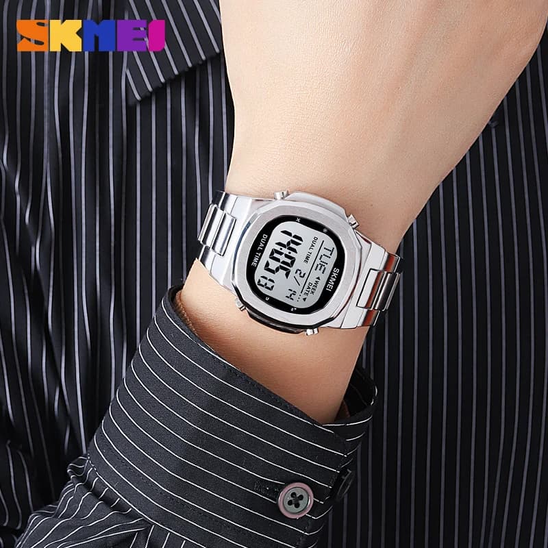 SKMEI 2004 Luxury Digital Watch for Men Sport Calendar Steel Waterproof Electronic Men Wristwatches Led Alarm Clock Reloj Hombre - 4
