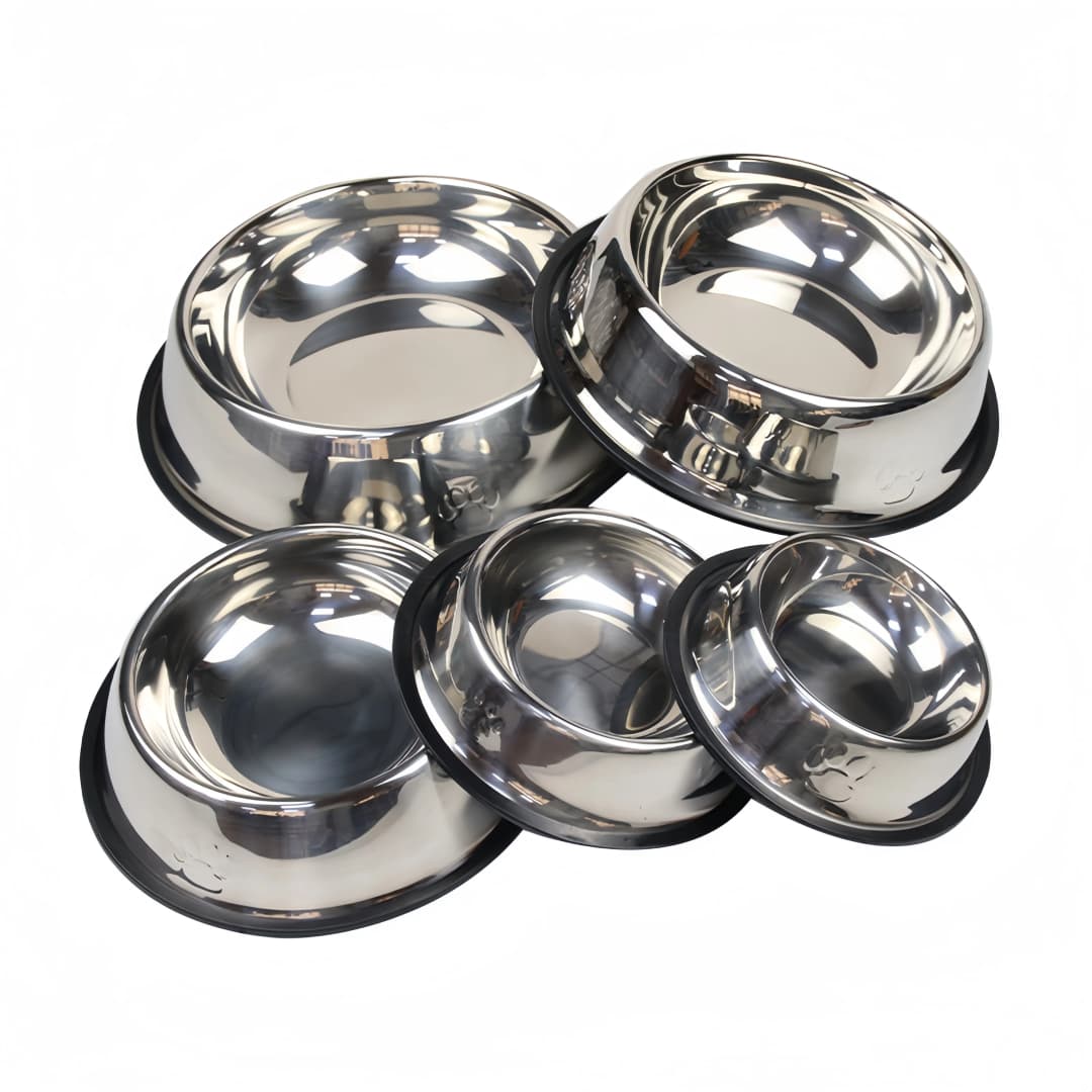 Pet Dog Cat Stainless Steel Bowl Pet Feeding Bowl Cat and Dog Drinking Bowl Metal Feeder Bowl Durable Easy To Clean 6 Sizes - 4