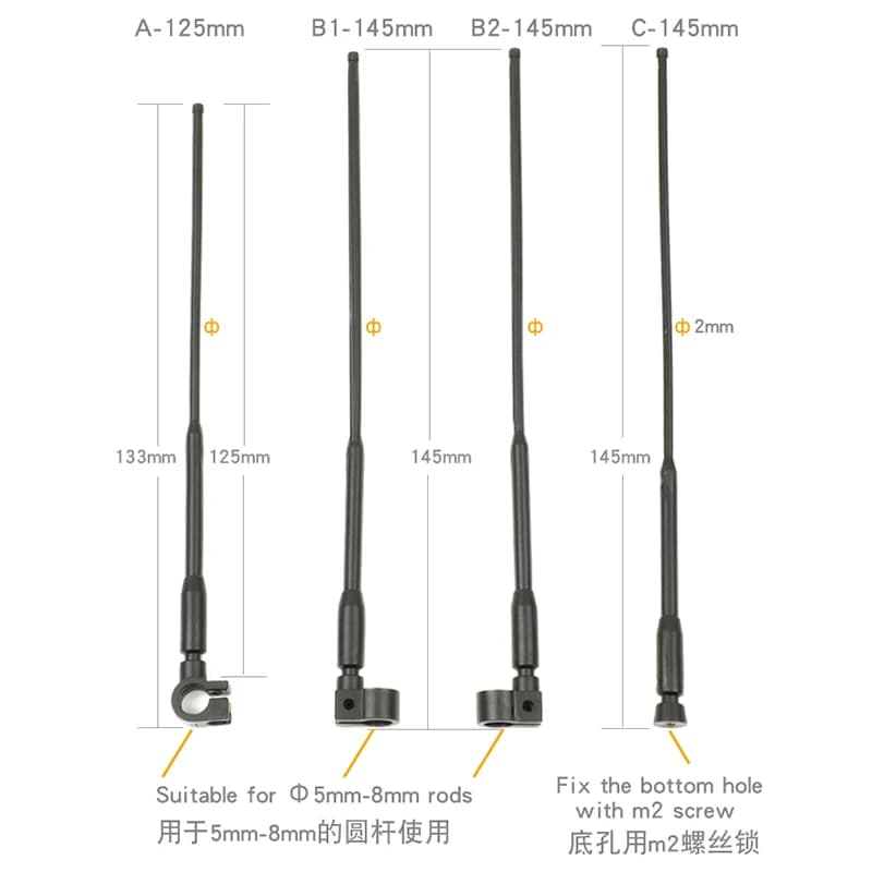 1PCS Black Antenna Signal Line Decorative for 1/18 1/10 1/12 RC Crawler TRX4 Defender AXIAL SCX10 RC4WD RTG KMUpgrade Parts - 2