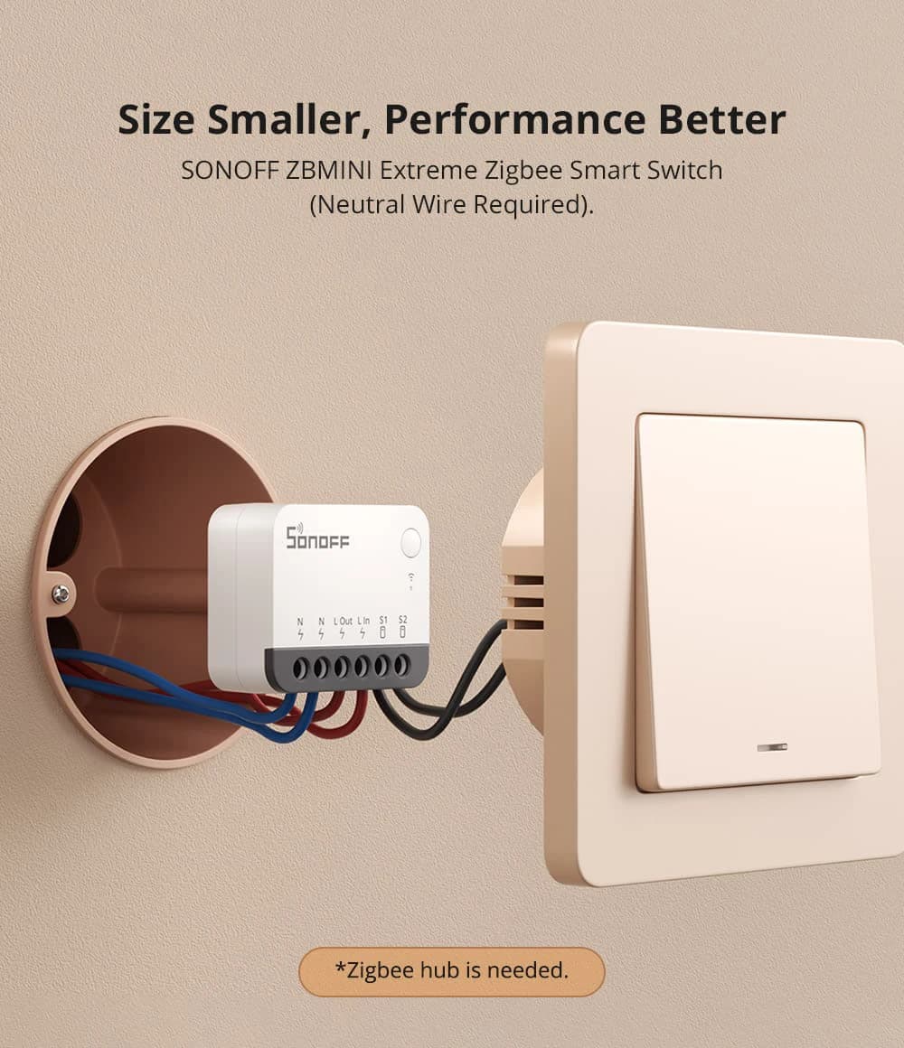 SONOFF ZBMinir2 Zigbee Mini Smart Switch Neutral Wire Required eWelink Interruptor inteligentes Zigbee Switch Smart Home Module - 4