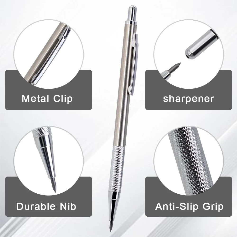 0.3/0.5/0.7/0.9/1.3/2.0mm Mechanical Pencil Set Art Drawing Painting Automatic Pencil with 2box Leads Office School Supply - 2