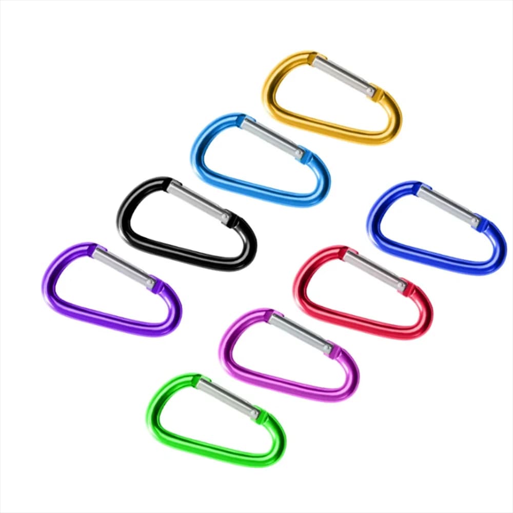 JMCARCOOL حلقة تسلق ألومنيوم، 1 قطعة، سلسلة مفاتيح، مشبك تسلق، زر أمان، خطاف تخييم وتنزه - 6